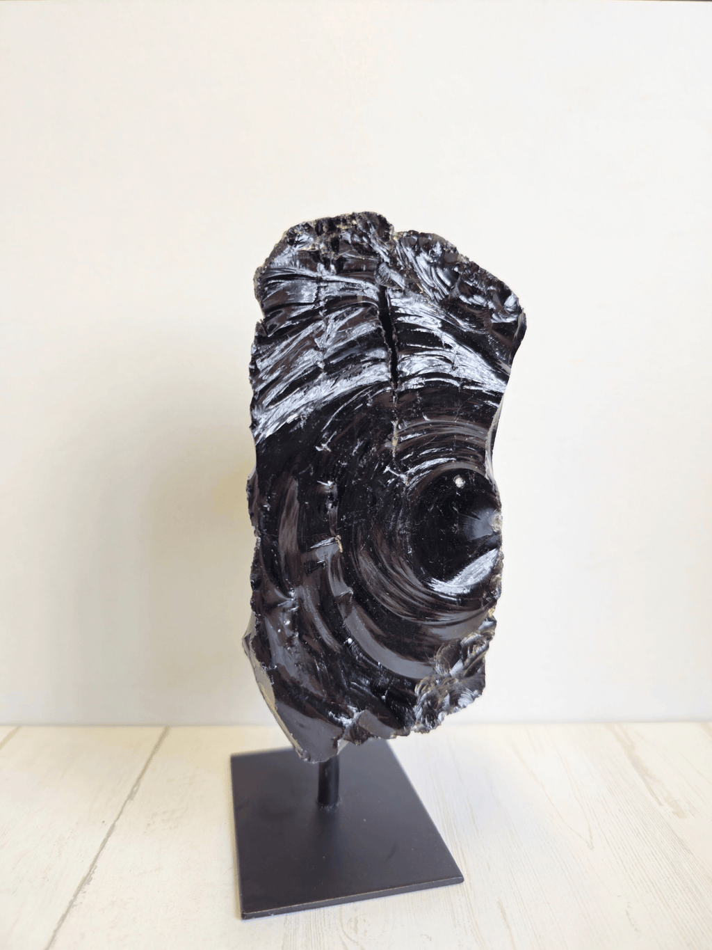 Peana de Obsidiana en bruto | protección y enraizamiento