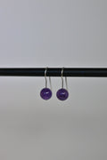 Pendientes Amatista Bola 10 mm Plata | Paz e Intuición
