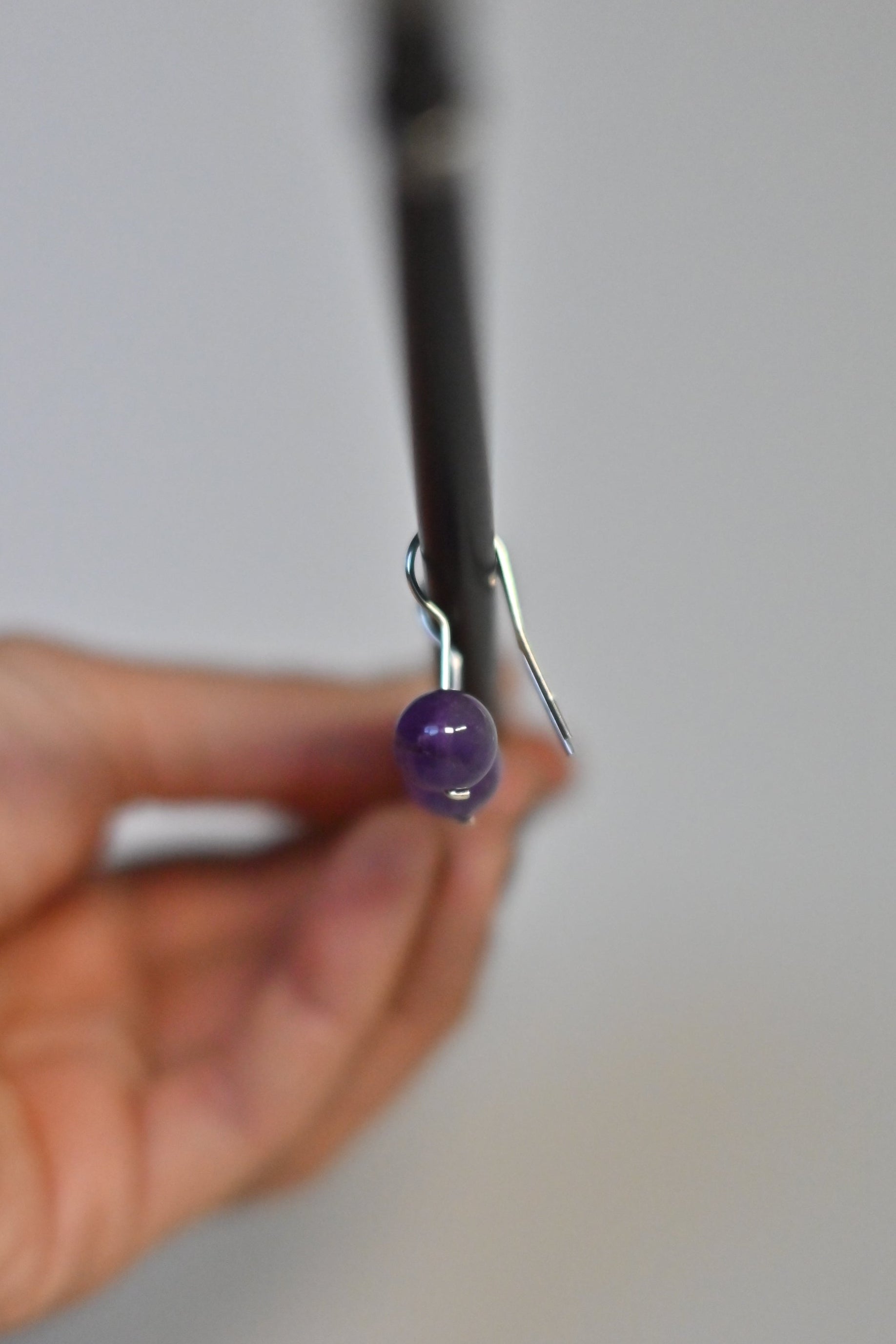 Pendientes Amatista Bola 10 mm Plata | Paz e Intuición