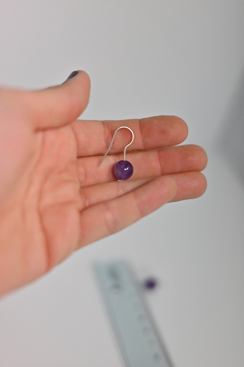 Pendientes Amatista Bola 10 mm Plata | Paz e Intuición