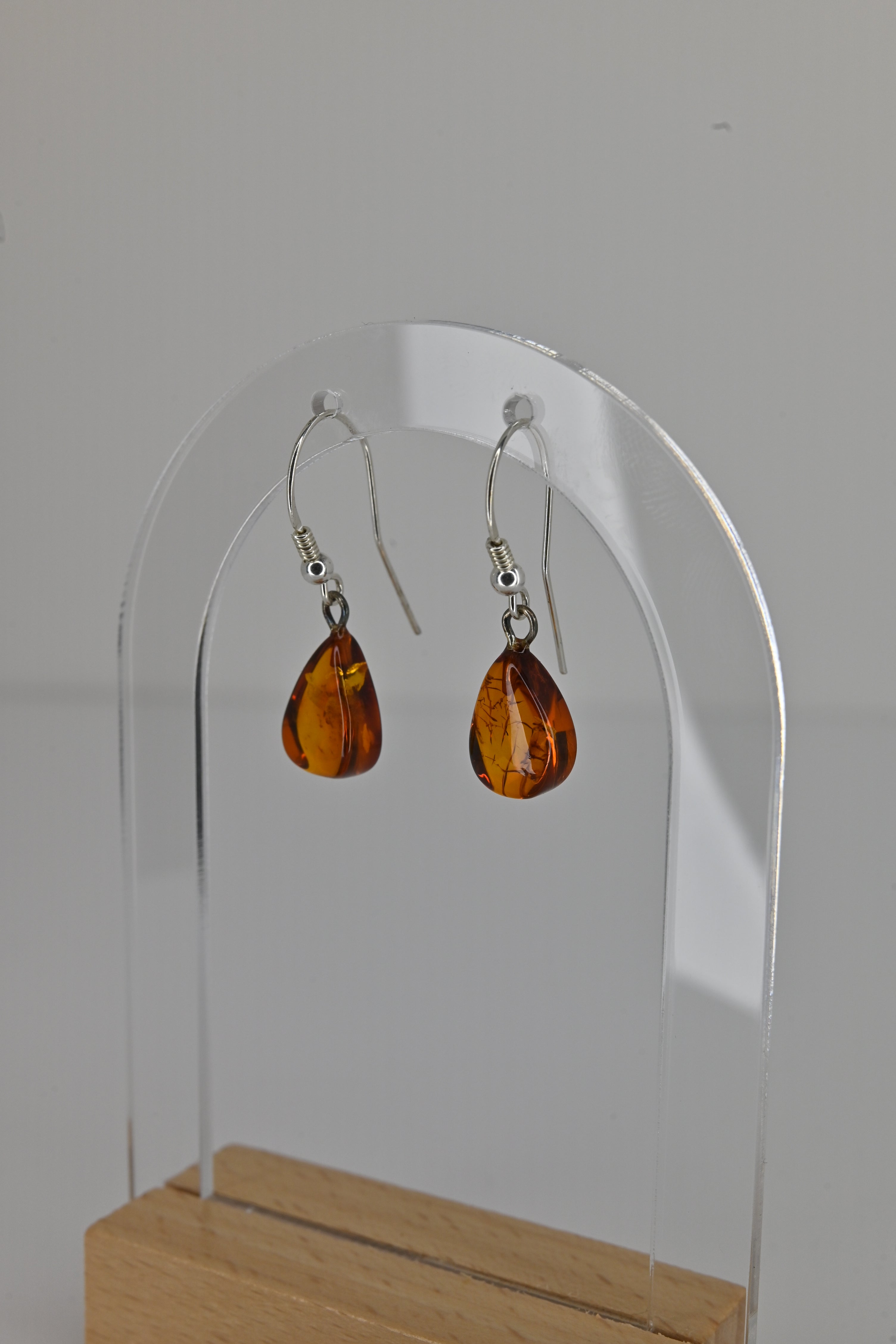 Pendientes Ámbar Plata Gota | Calidez y Sanación
