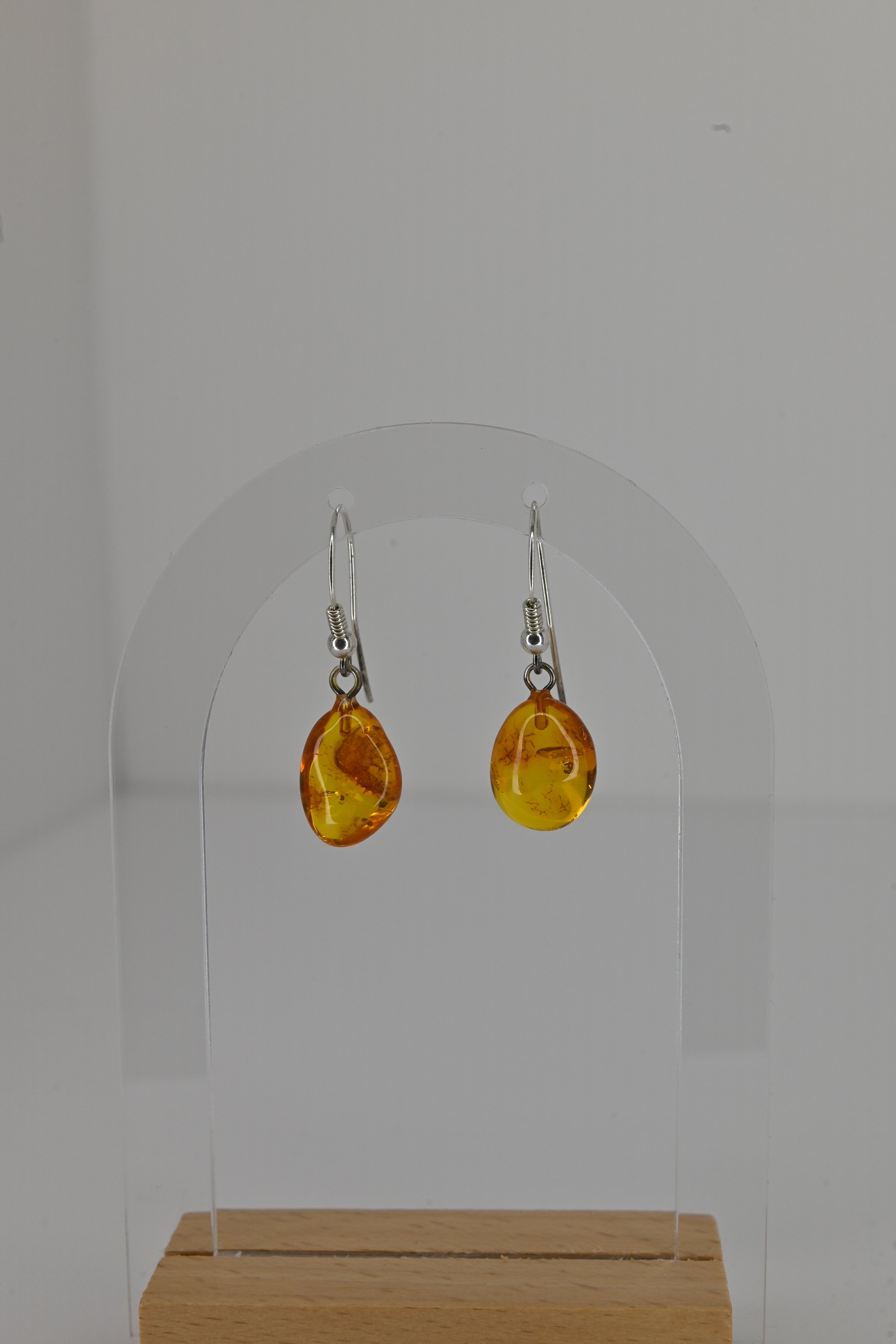 Pendientes Ámbar Plata Gota | Calidez y Sanación