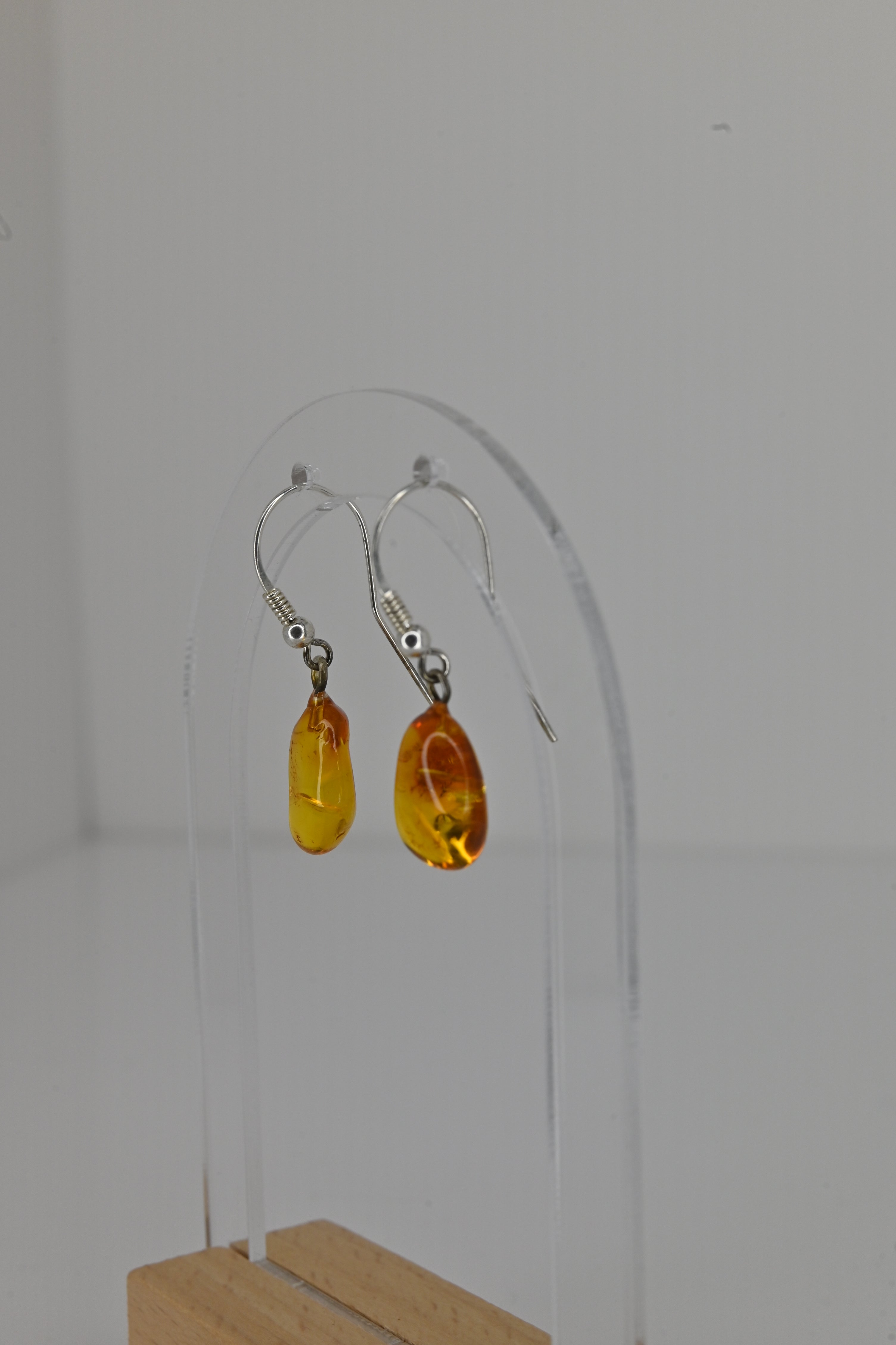 Pendientes Ámbar Plata Gota | Calidez y Sanación