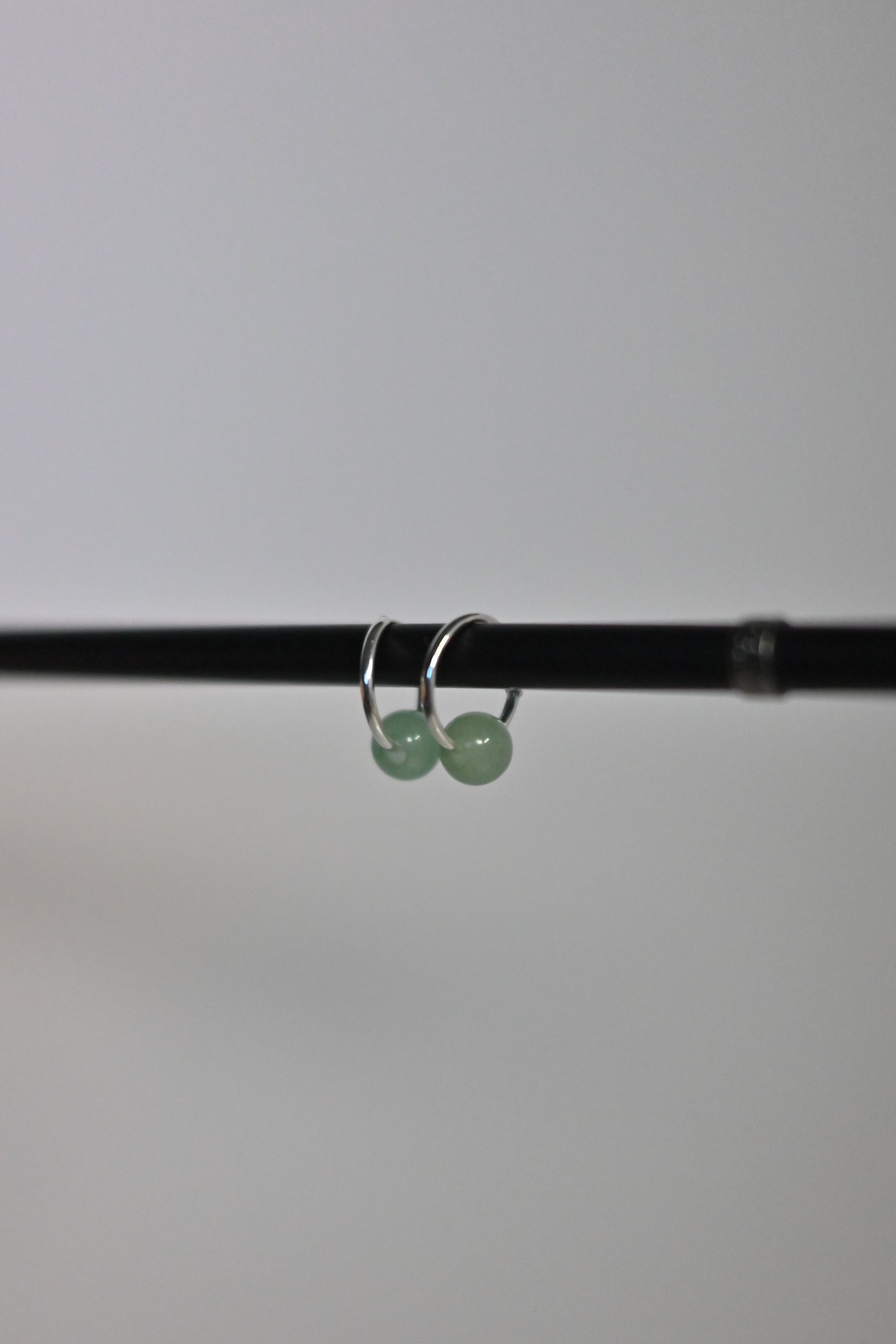Pendientes Aros Cuarzo Verde Plata | Salud y Bienestar
