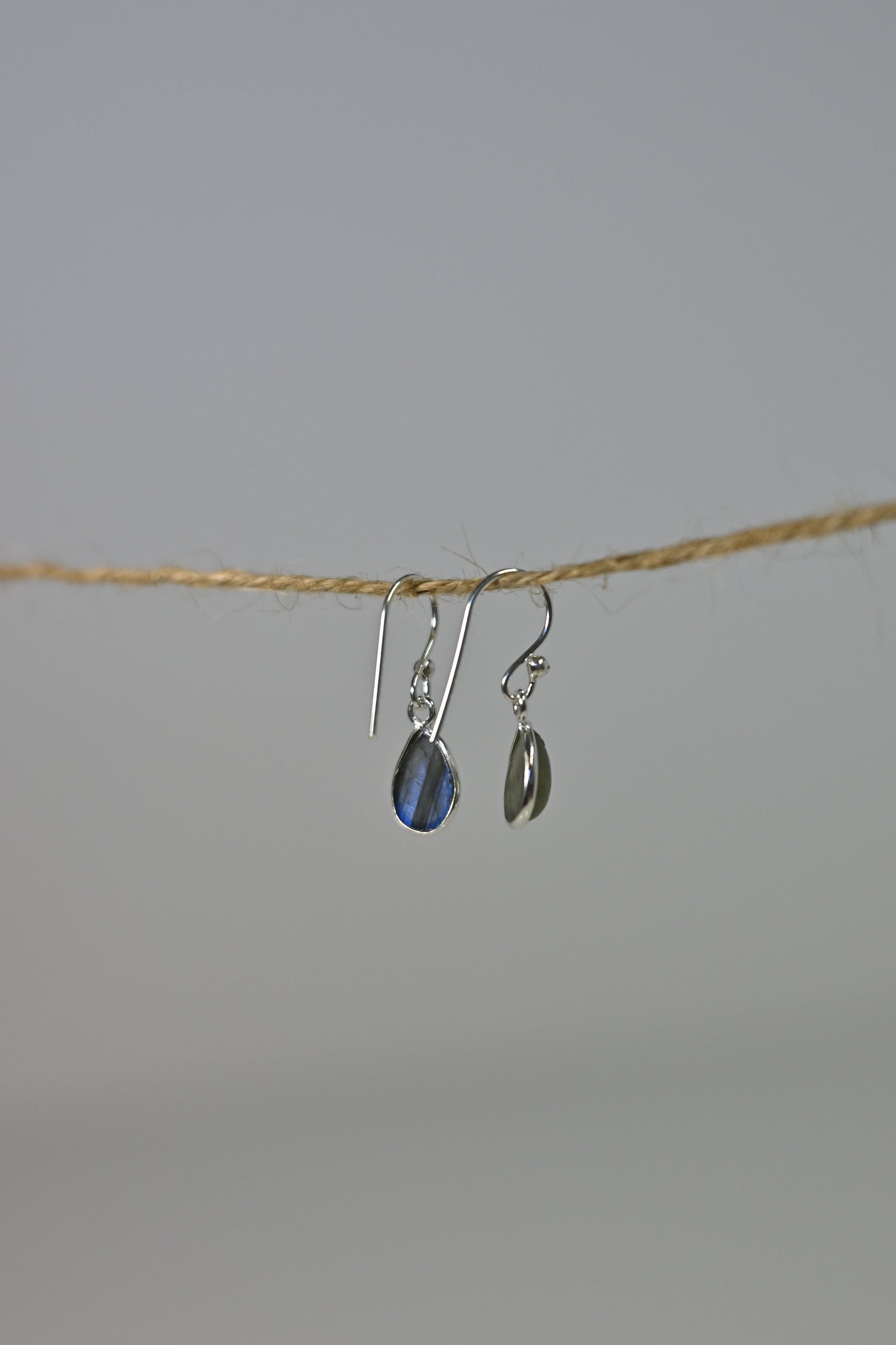 Pendientes Labradorita Lágrima Plata | Intuición y Protección