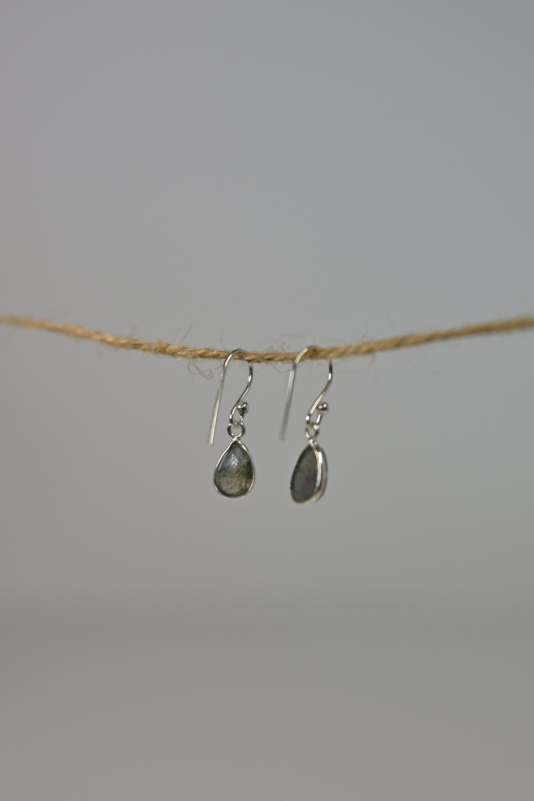 Pendientes Labradorita Lágrima Plata | Intuición y Protección