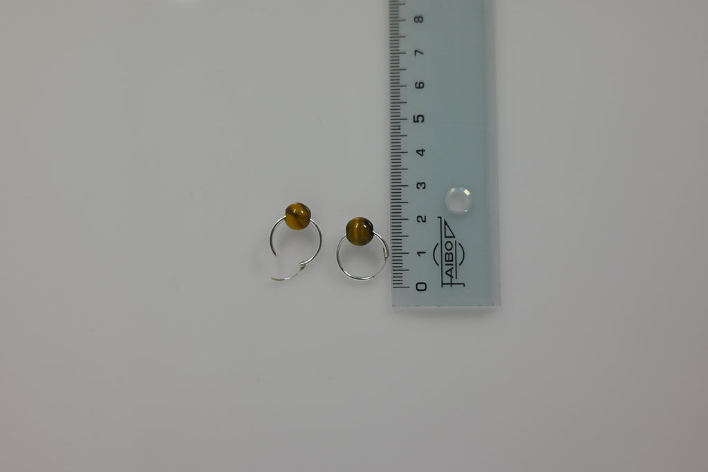 Pendientes Aros Ojo de Tigre Plata | Confianza y Protección