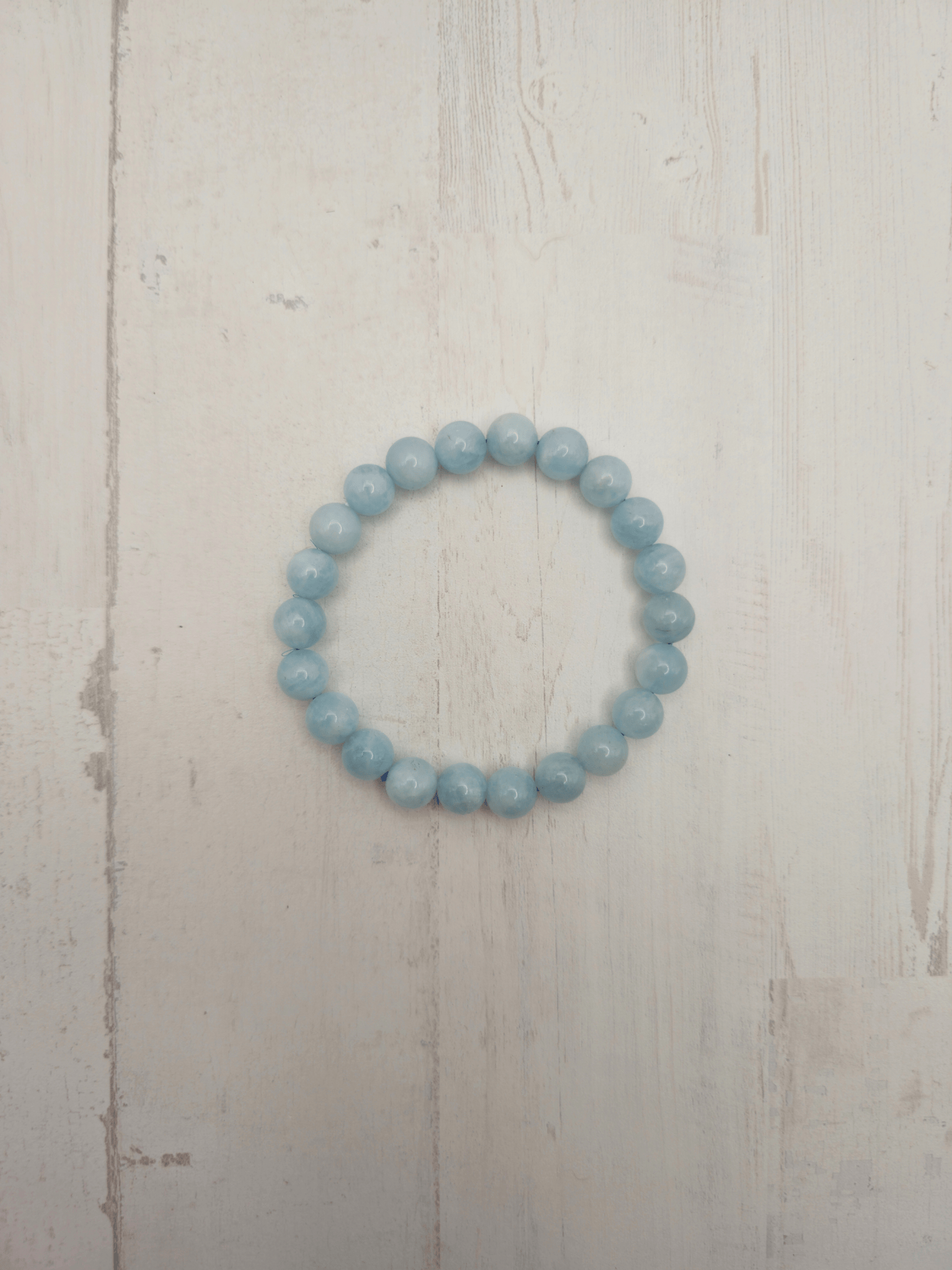 Pulsera de aguamarina 8 mm | Calma y claridad emocional