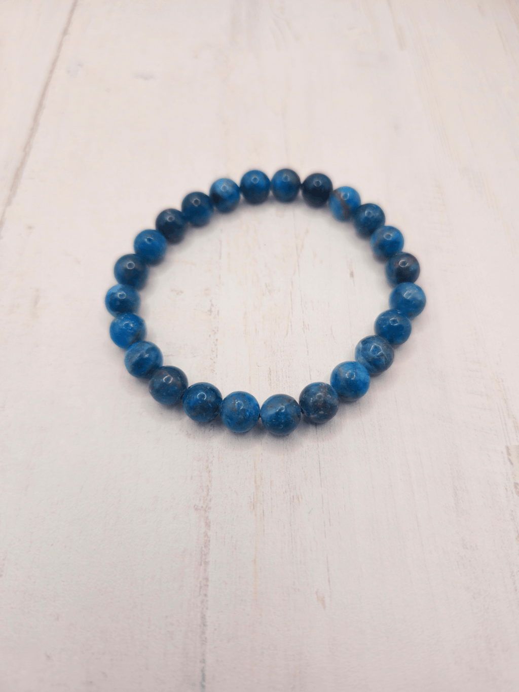 Pulsera de apatito azul 8 mm | Motivación y claridad mental