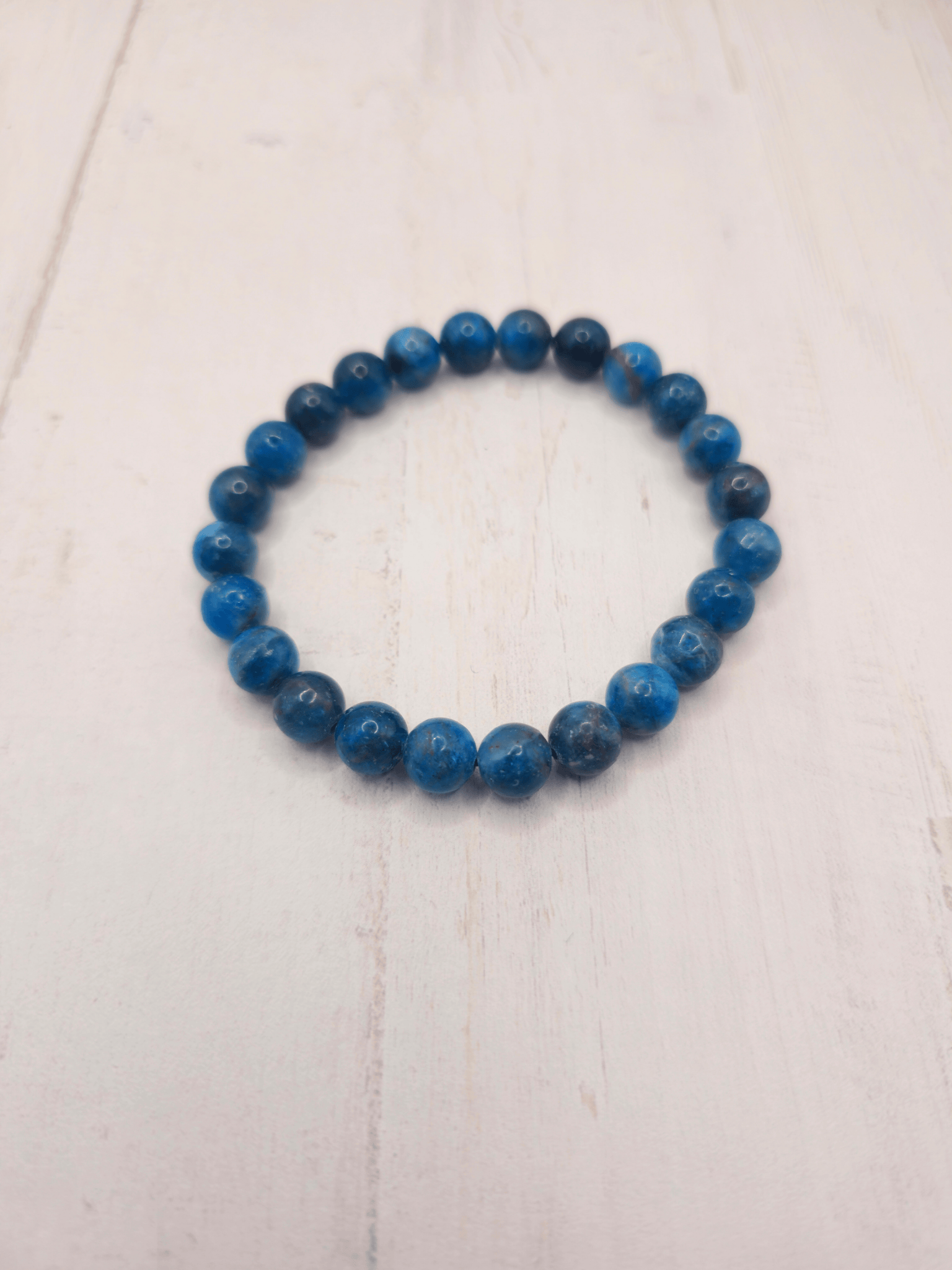 Pulsera de apatito azul 8 mm | Motivación y claridad mental