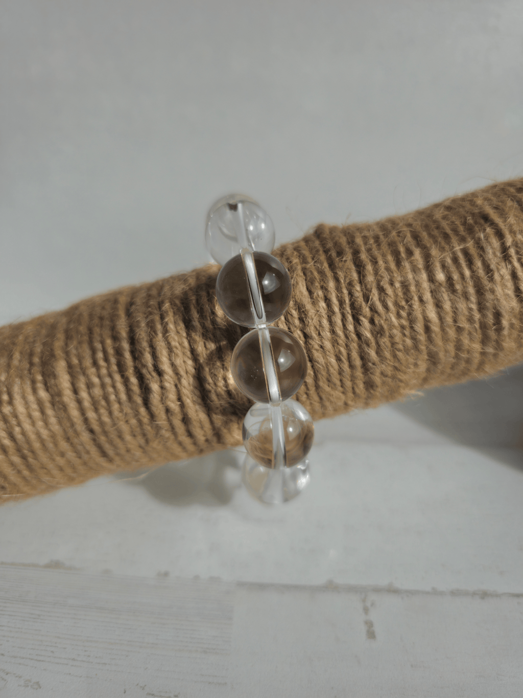 Pulsera de cuarzo extra con bolas de 16 mm en hilo elástico, piedra maestra para claridad mental, amplificar intenciones y equilibrio energético