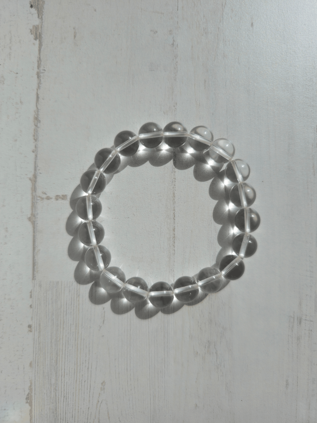 Pulsera de cuarzo blanco 10 mm | Claridad y armonía energética