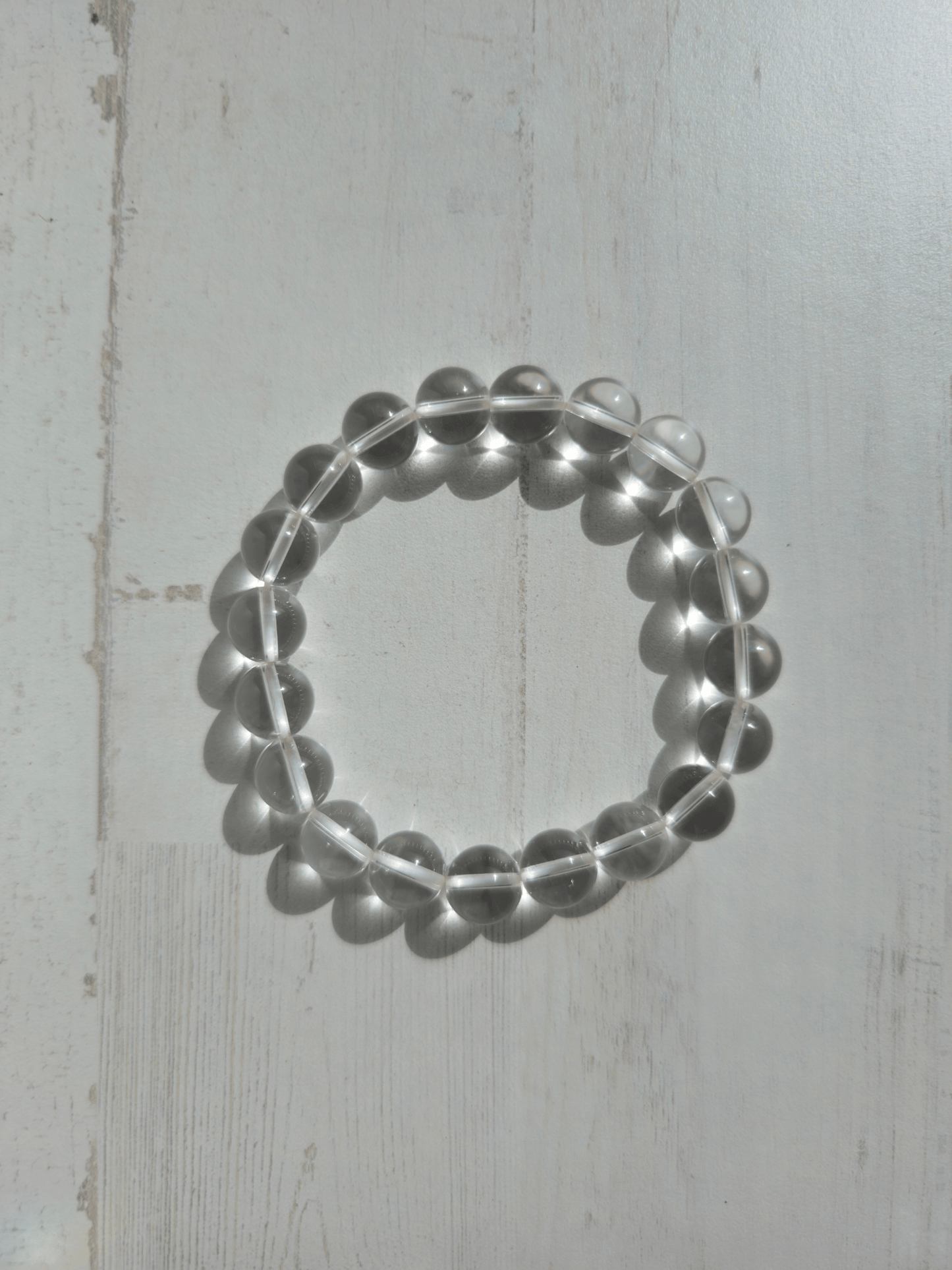 Pulsera de cuarzo blanco 10 mm | Claridad y armonía energética