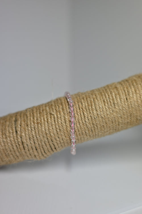 Pulsera de cuarzo rosa bolas