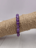 Pulsera de amatista extra con bolas redondas de 8mm, piedra espiritual para calmar la mente y potenciar la intuición