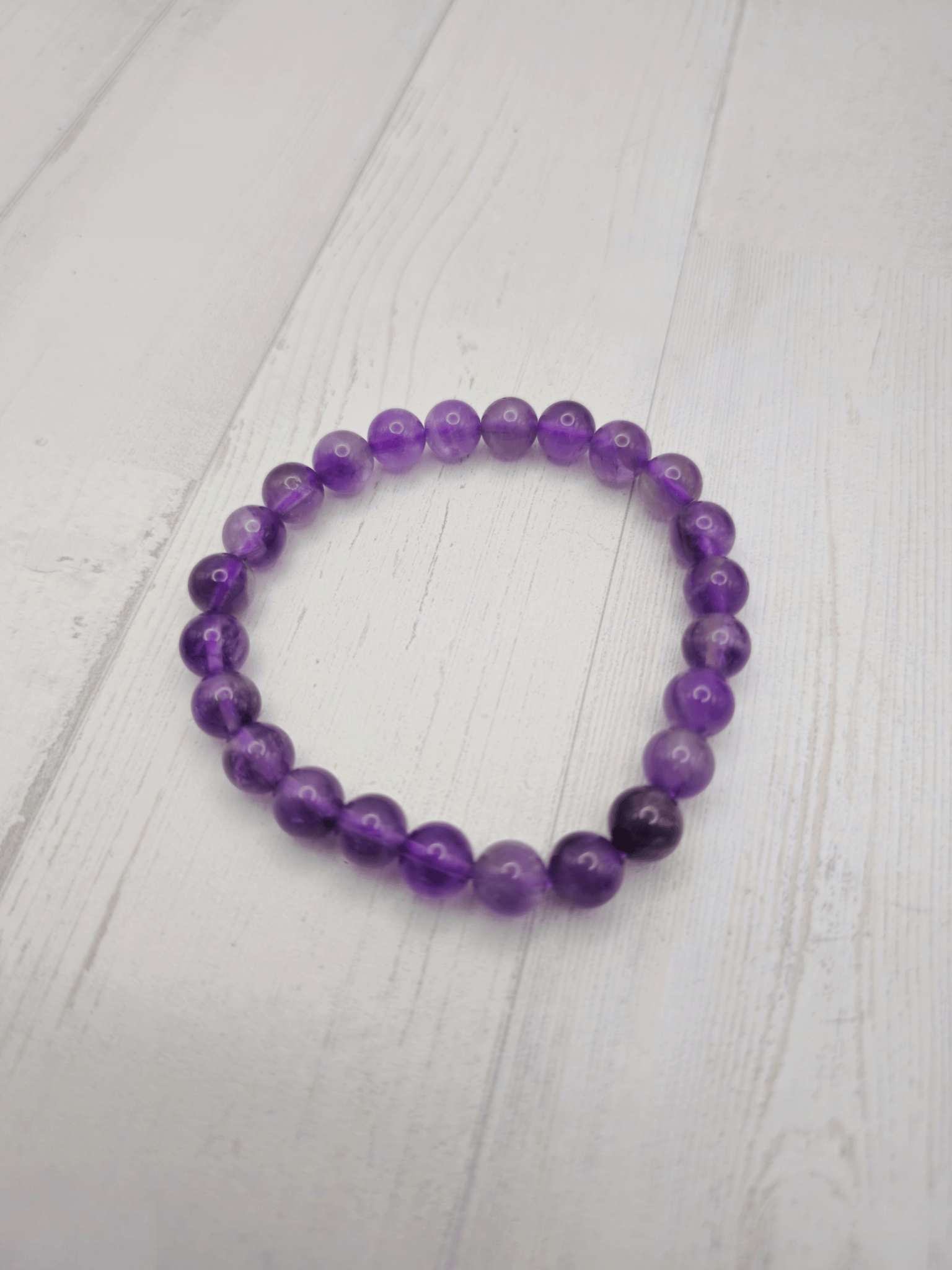Pulsera de Amatista Extra Bola 8mm | Cristal natural para calma e intuición