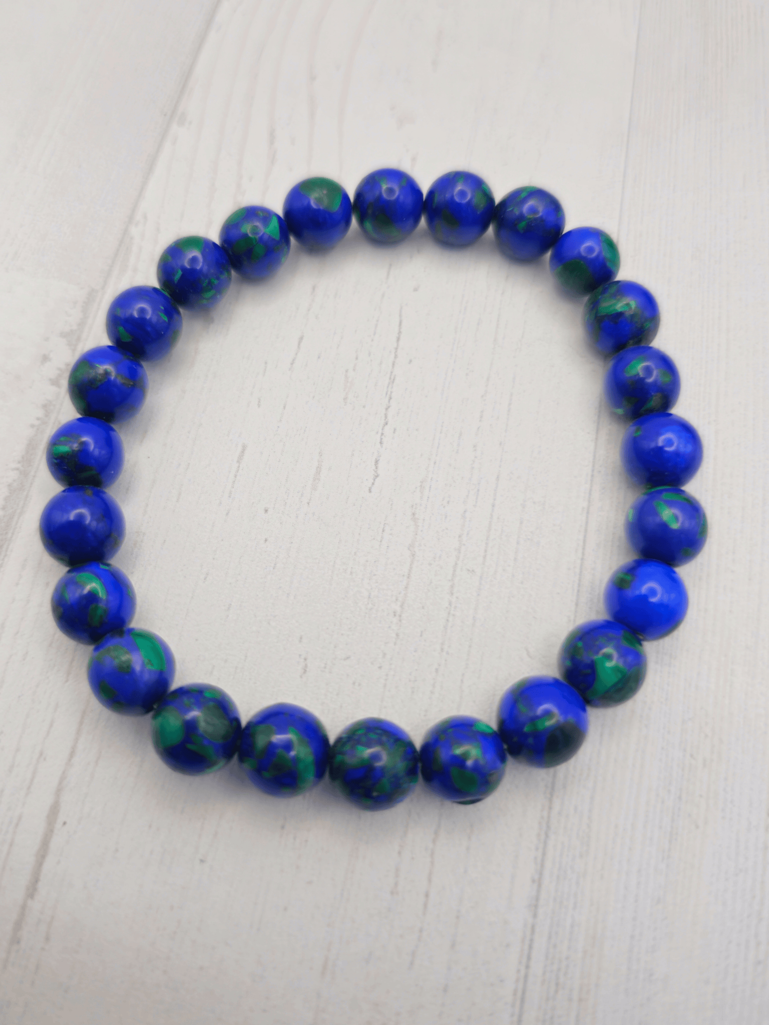 Pulsera de Azurita con Malaquita | Claridad mental, sanación emocional y protección energética
