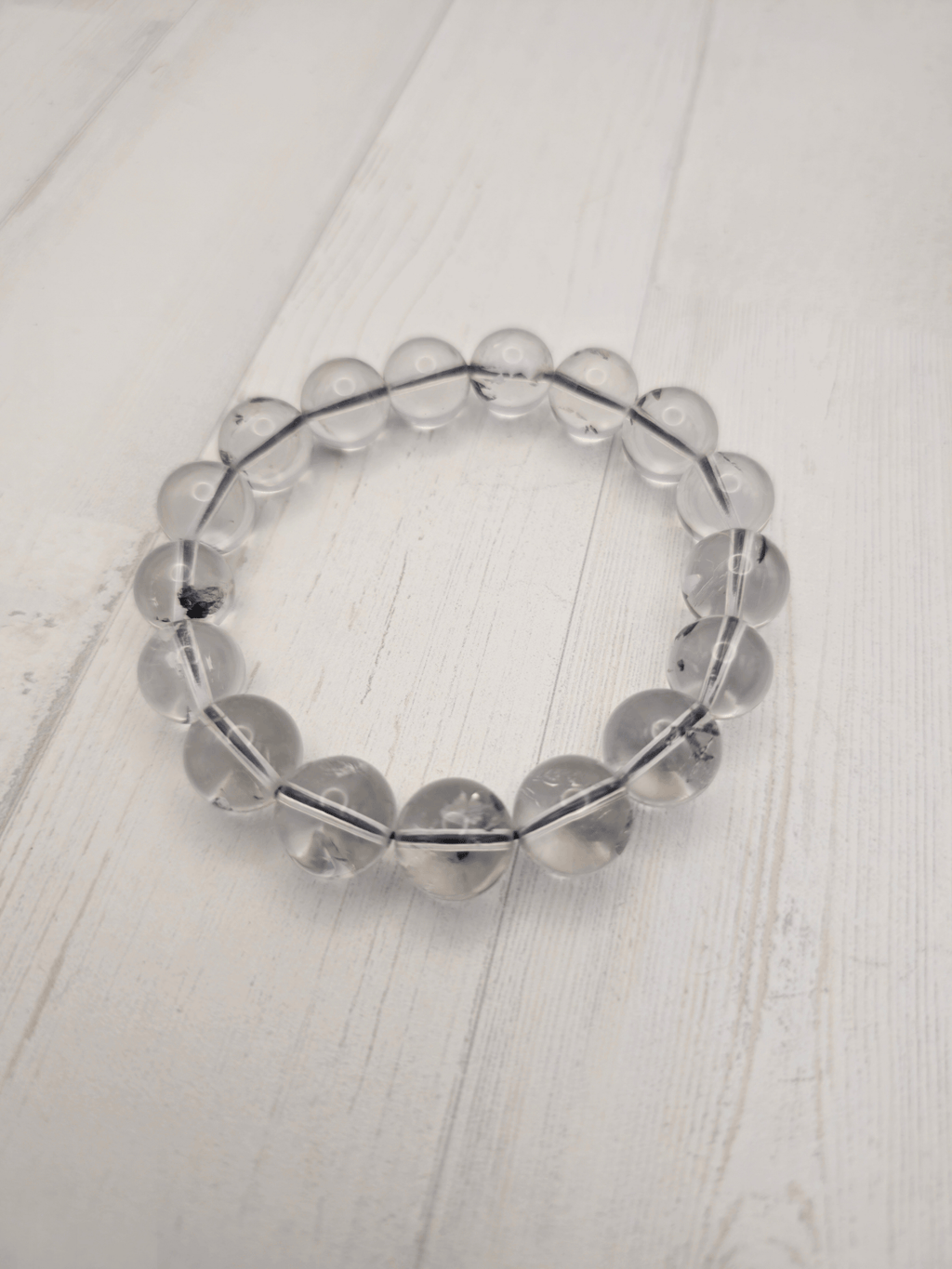 Pulsera de Cristal Herkimer bola 12 mm | Claridad suprema y energía elevada