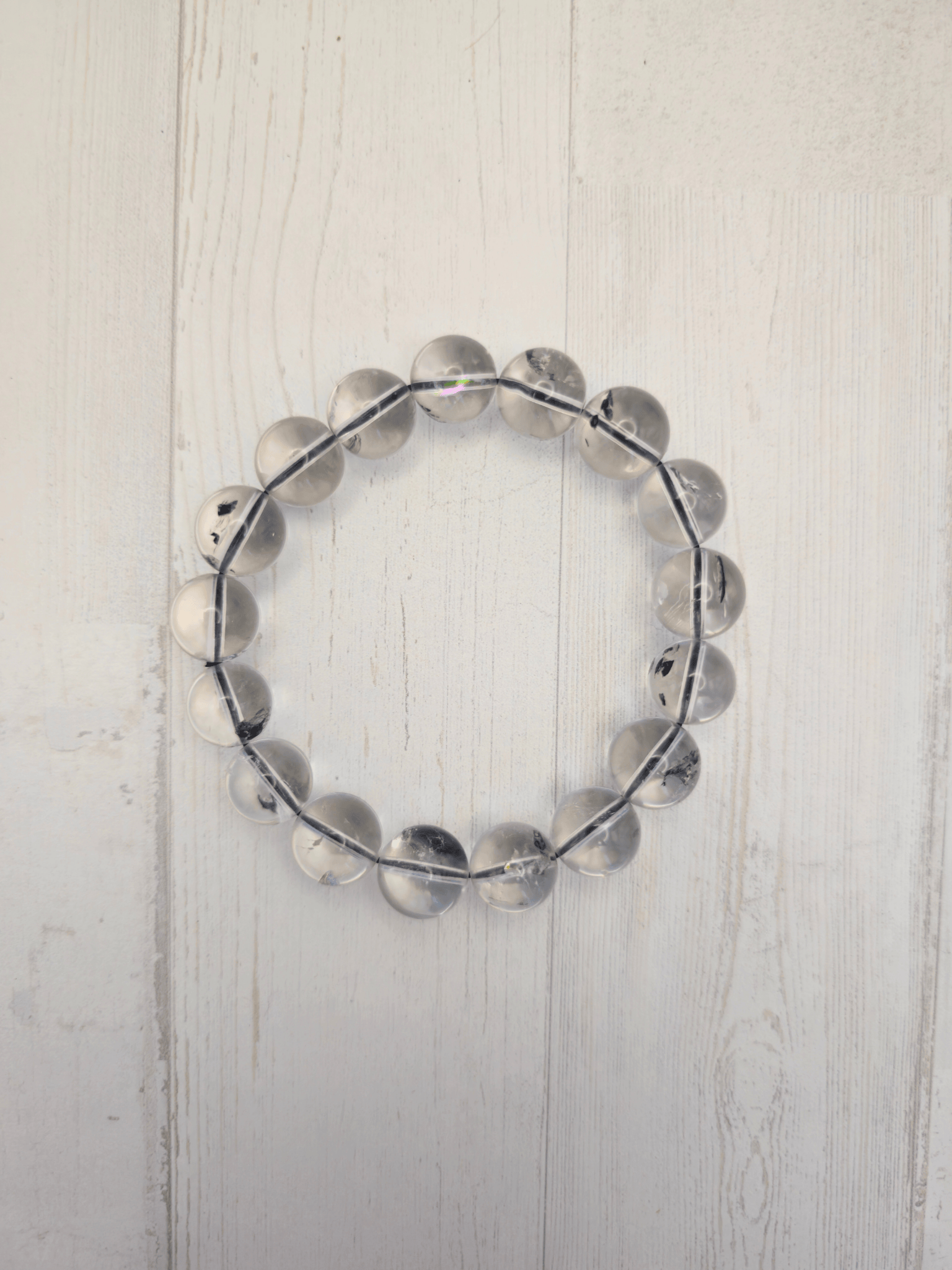Pulsera de Cristal Herkimer bola 12 mm | Claridad suprema y energía elevada