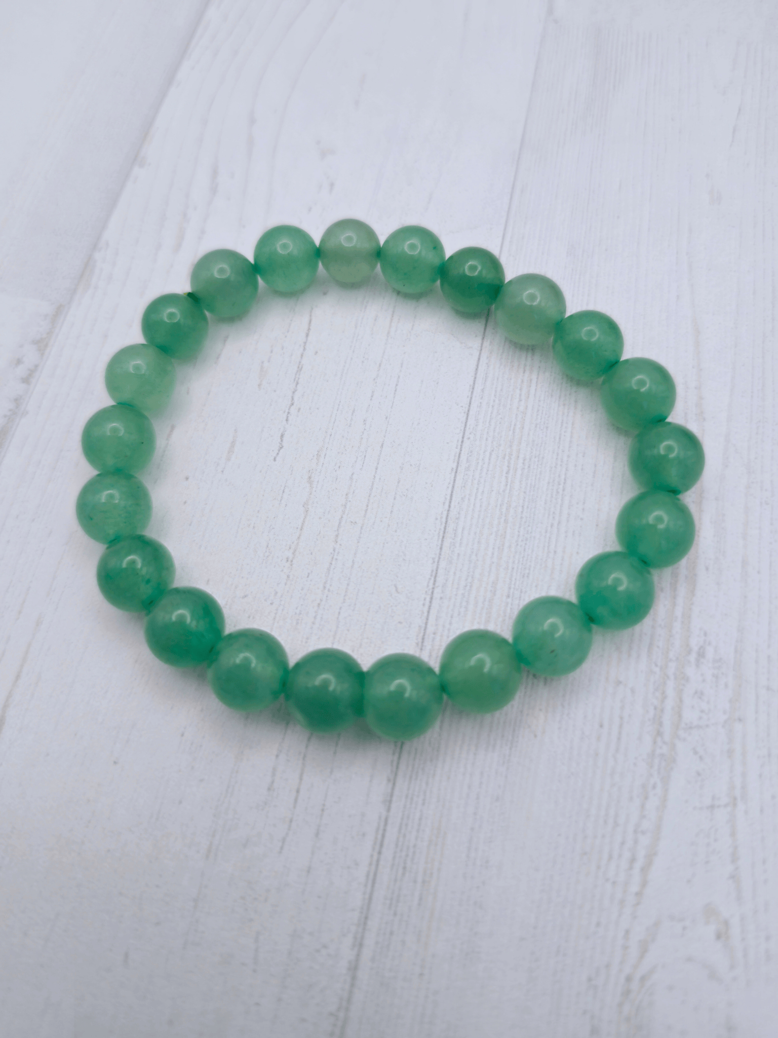 Pulsera de Cuarzo Verde Bola 8mm | Cristal natural para sanación y equilibrio