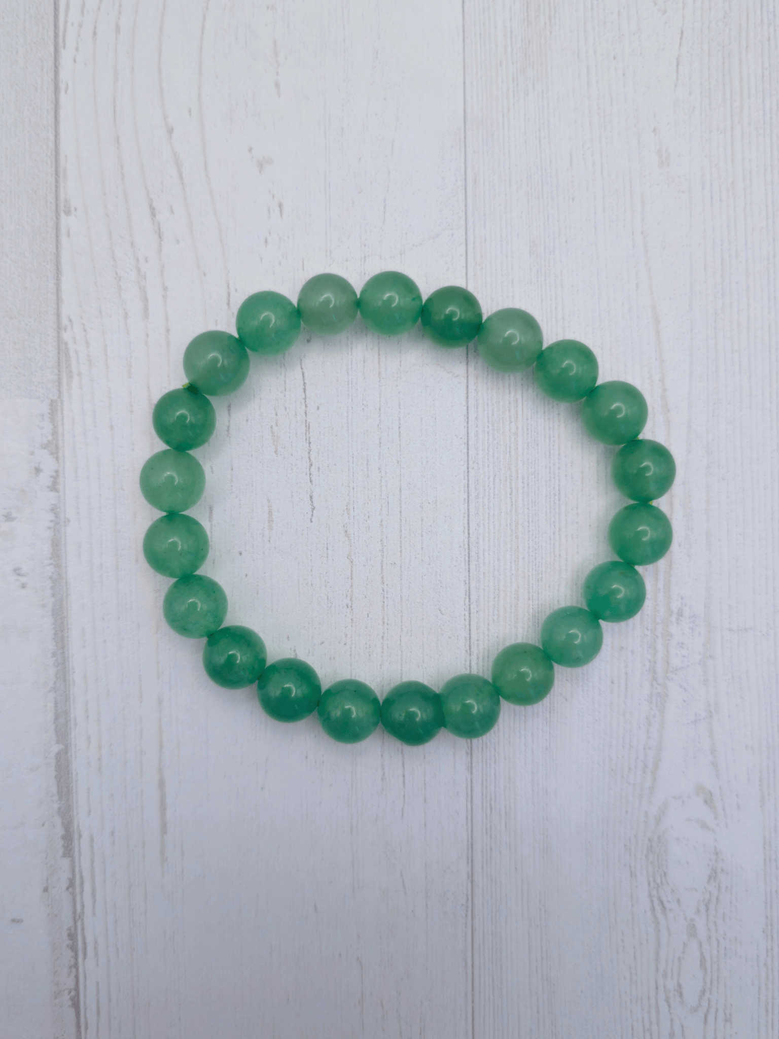 Pulsera de Cuarzo Verde Bola 8mm | Cristal natural para sanación y equilibrio