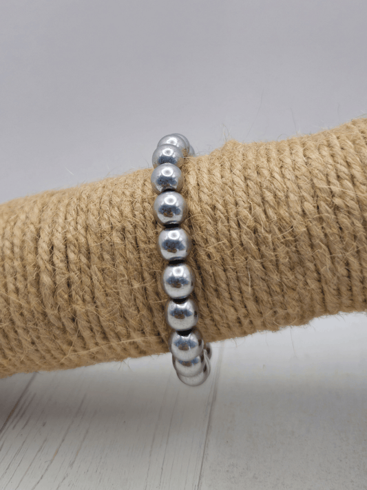 Pulsera de Hematita Bola 8 mm | Equilibrio emocional, enfoque y protección energética