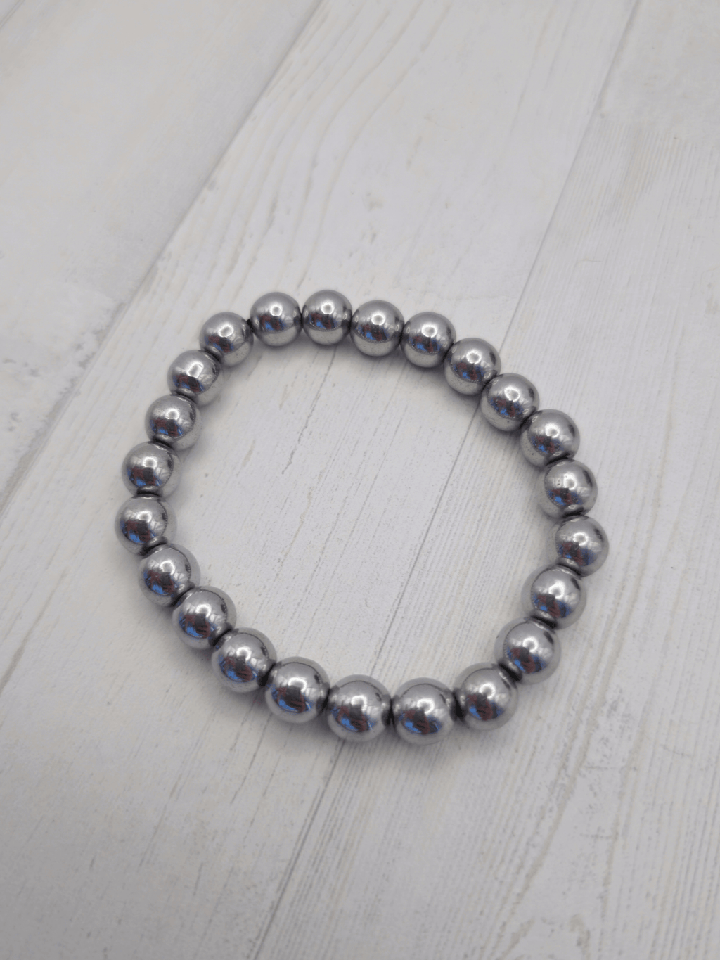 Pulsera de Hematita Bola 8 mm | Equilibrio emocional, enfoque y protección energética