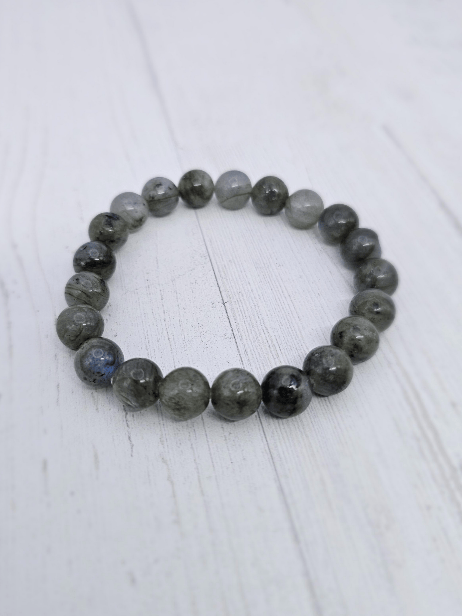 Pulsera de Labradorita Bola 8 mm | Intuición, protección y energía transformadora
