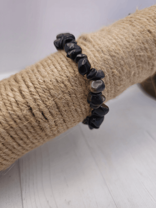 Pulsera de obsidiana dorada barroca | Protección con energía solar