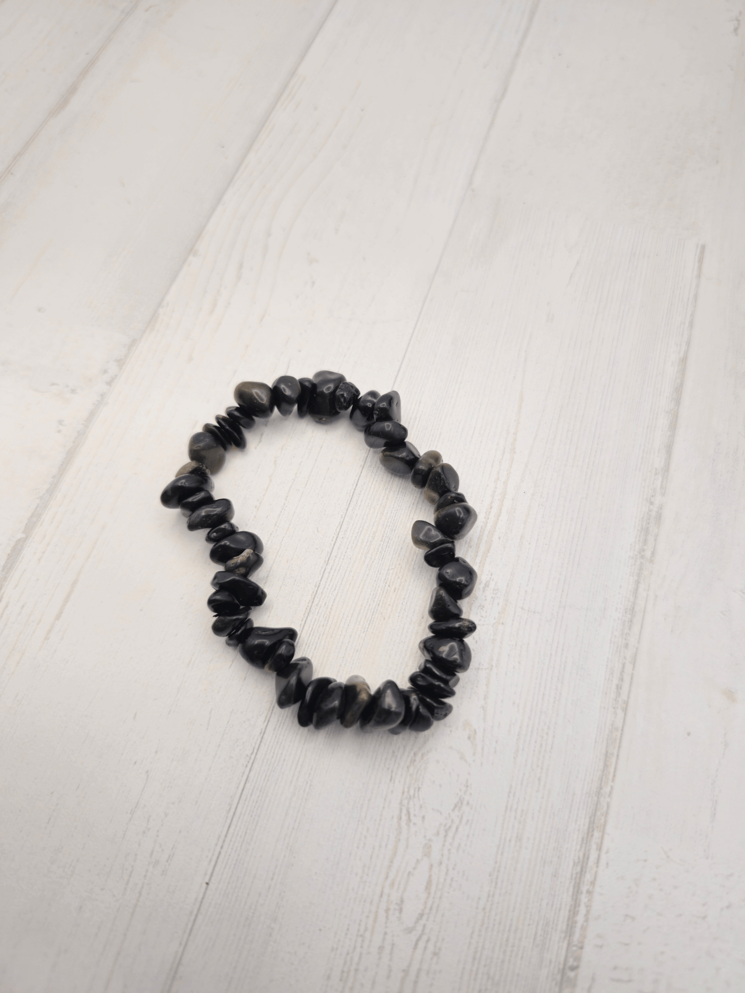 Pulsera de obsidiana dorada barroca | Protección con energía solar