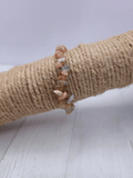 Pulsera de piedra sol con chips barrocos en hilo elástico, piedra para energía, alegría y vitalidad