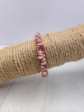 Pulsera de cuarzo roca con chips barrocos en hilo elástico, diseño natural para claridad mental, enfoque y amplificación energética