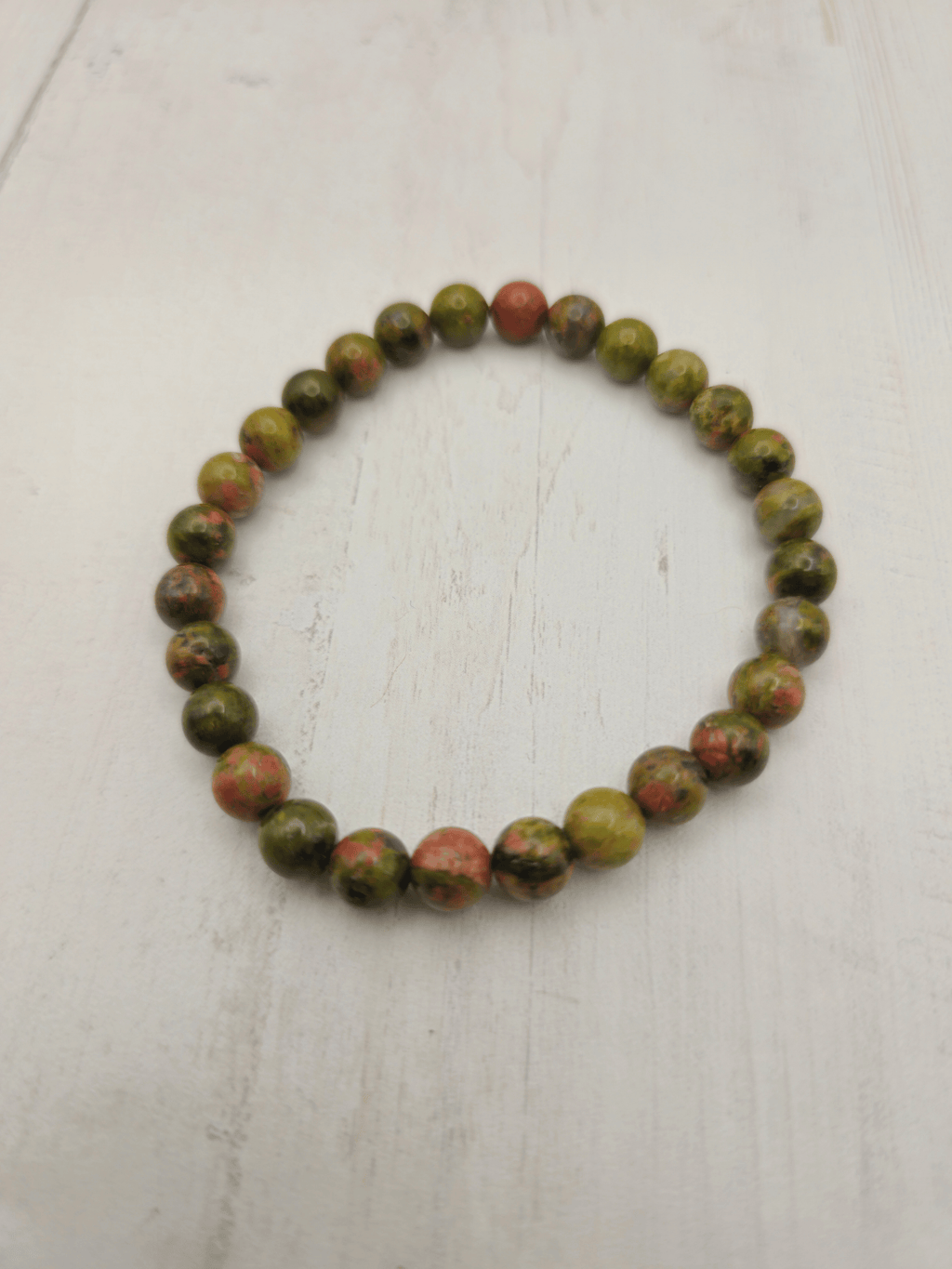 Pulsera de Unakita Bola 6 mm | Sanación emocional, equilibrio interior y conexión espiritual