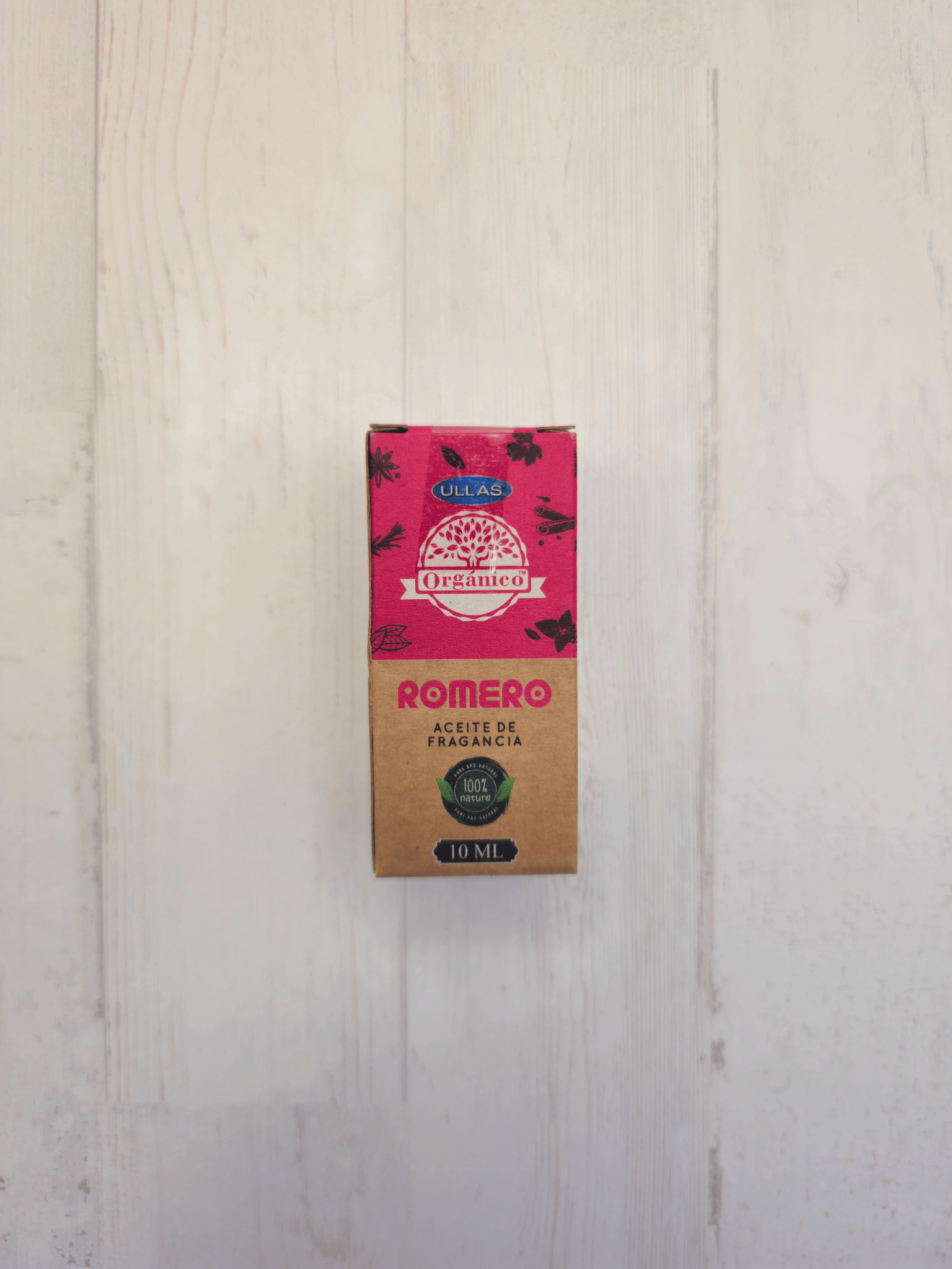 Frasco de aceite aromático de romero Ullas de 10 ml, ideal para purificar ambientes y estimular claridad mental.