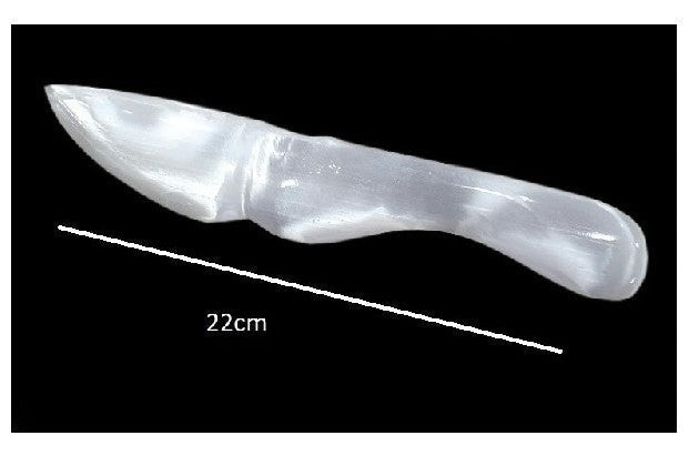 Cuchillo Ritual de Selenita 22 cm | Luz y limpieza