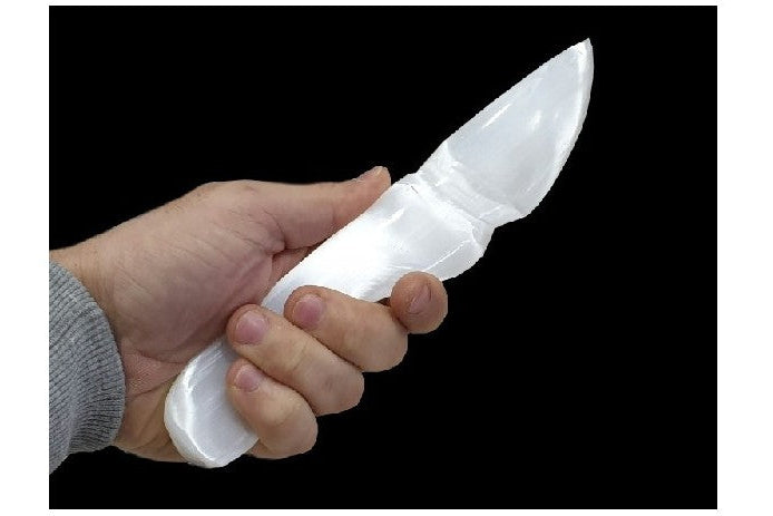 Cuchillo Ritual de Selenita 22 cm | Luz y limpieza